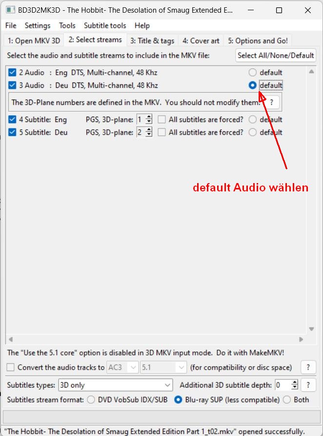 2 BD3D2MK3D select streams